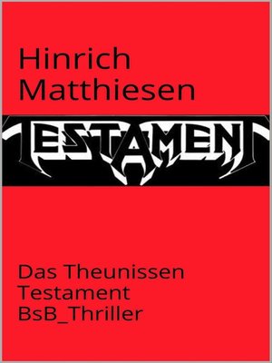 cover image of Das Theunissen-Testament